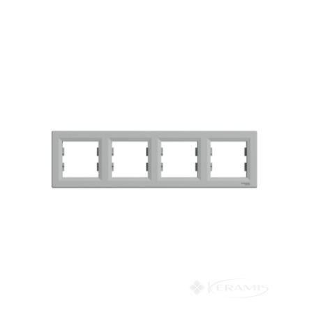 Рамка Schneider Electric Asfora 4 пост., горизонтальная, алюминий (EPH5800461)